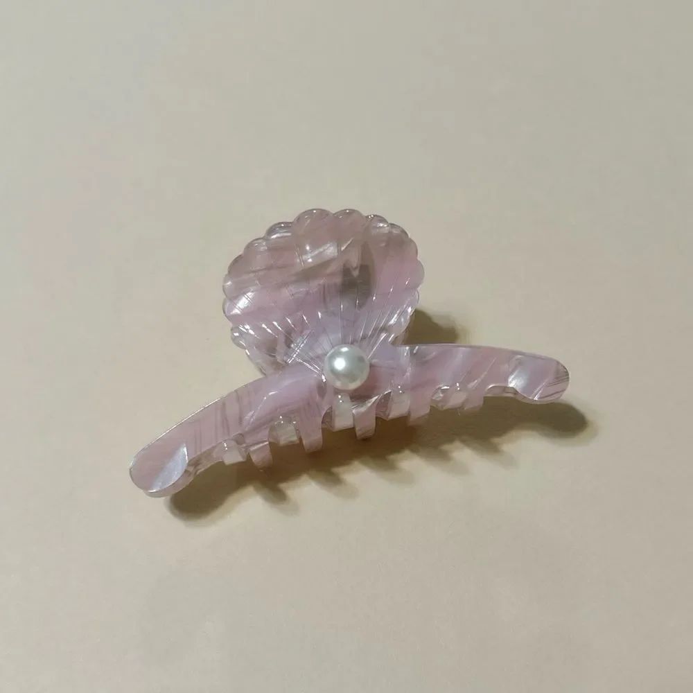 Pink shell hair clips K5